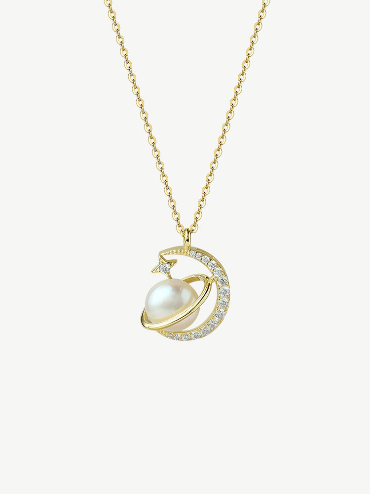 Starburst Moon Ring Necklace