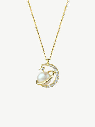 Starburst Moon Ring Necklace