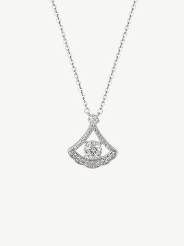 Skeleton Silver Fan Necklace