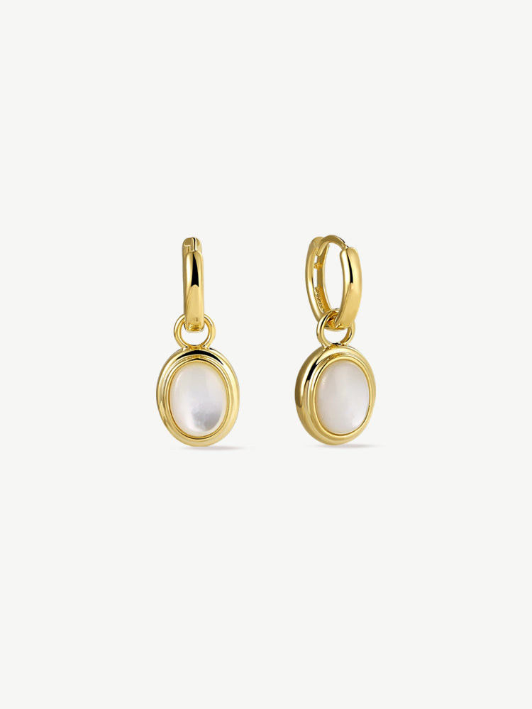 Oval Shell Dangle Earrings
