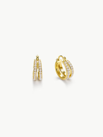 Bead Arc Double Hoop Earrings