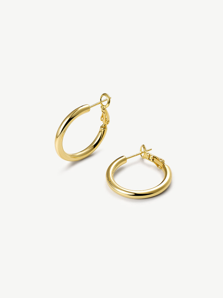 Golden Light Shadow Vegan Hoop Earrings