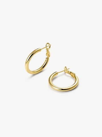 Golden Light Shadow Vegan Hoop Earrings