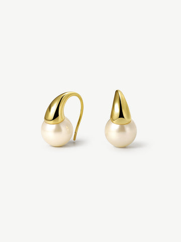Golden Hook Bead Earrings