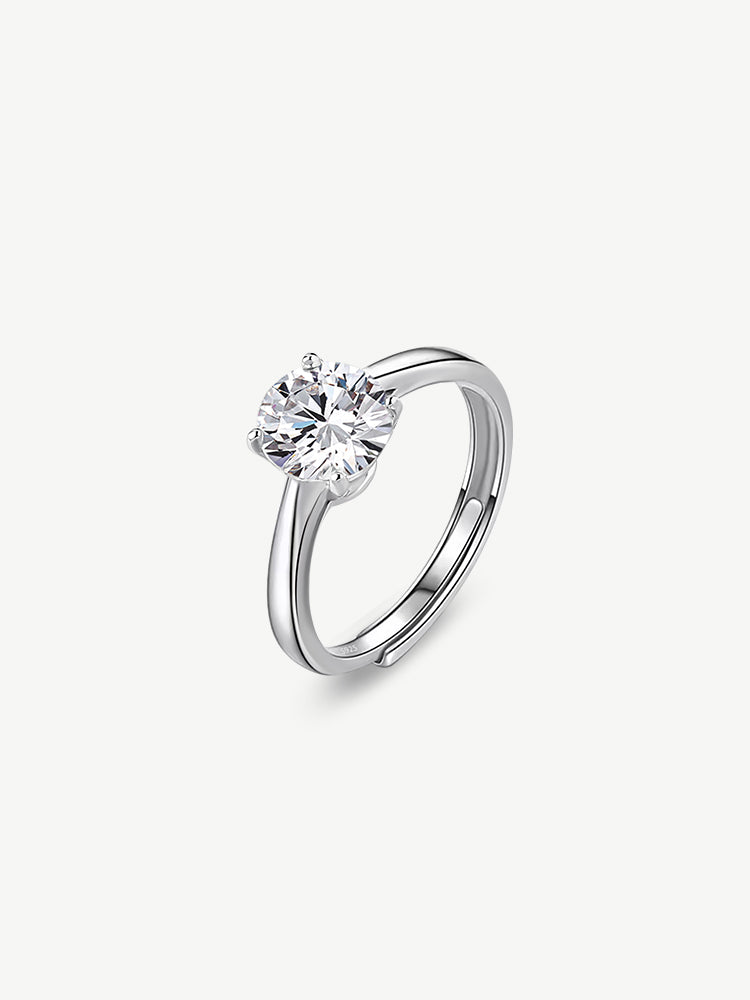 Four Prong Moissan Diamond Ring