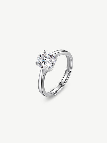 Four Prong Moissan Diamond Ring