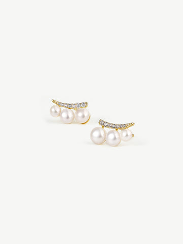 Crescent Bead Rhythm Earrings