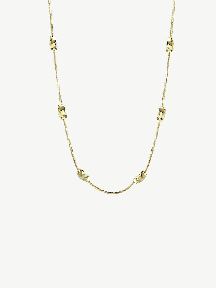Gold Swirl Weaving Light Necklace