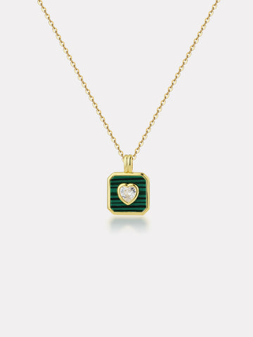 Square Malachite Necklace
