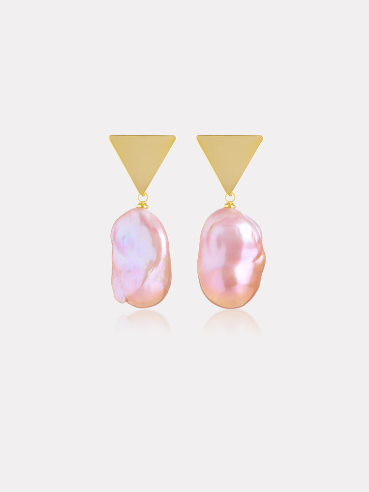 Geo Baroque Pearl Earrings