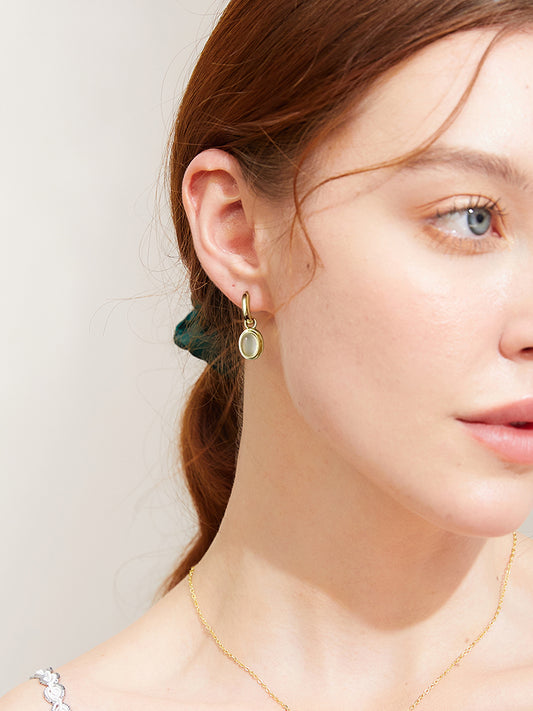 Oval Shell Dangle Earrings