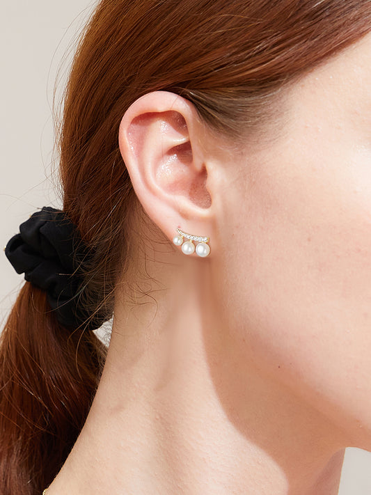 Crescent Bead Rhythm Earrings