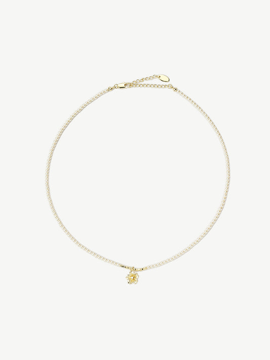 Flower pearl necklace